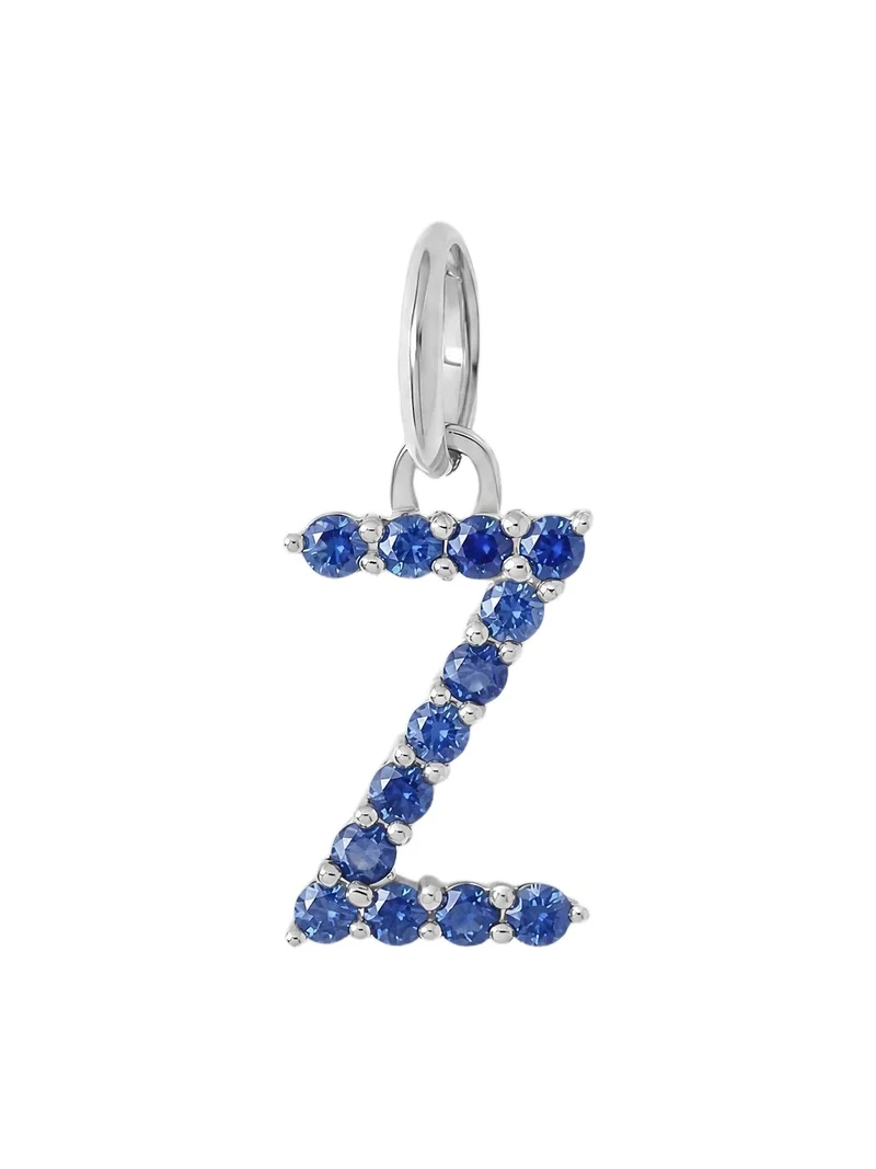 Jennifer Fisher Medium Floating Sapphire Minimal Block Letter 18K White Gold / Z