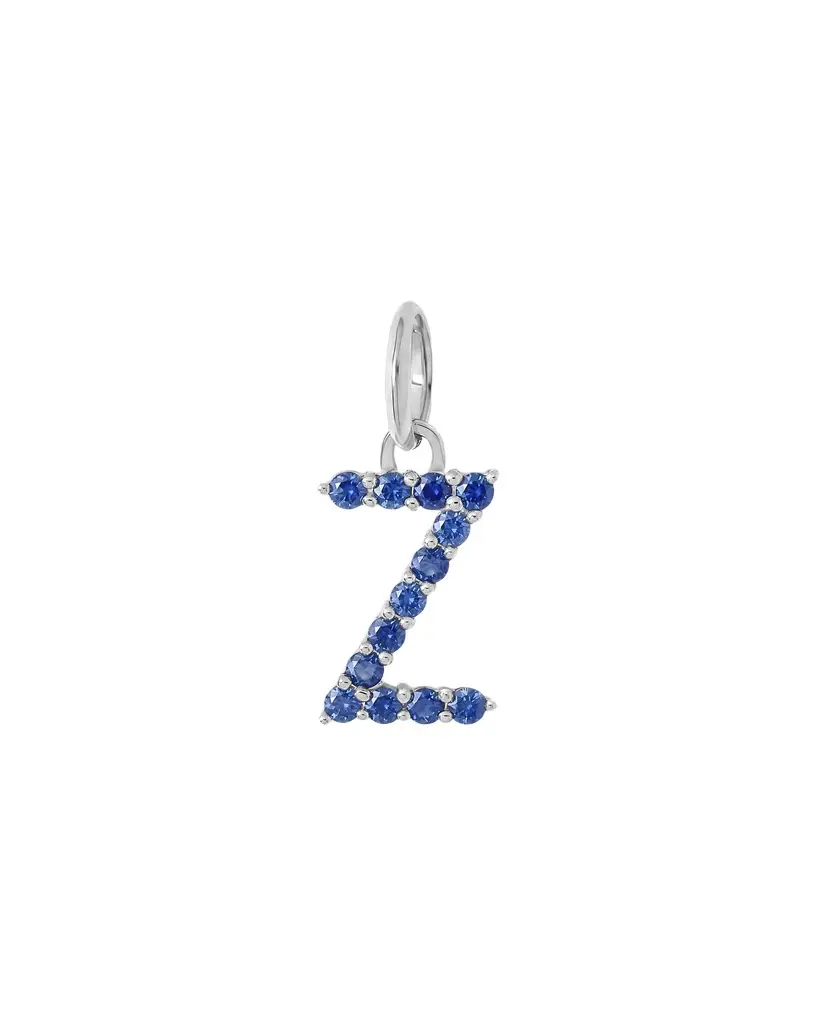 Jennifer Fisher Medium Floating Sapphire Minimal Block Letter 18K White Gold / Z