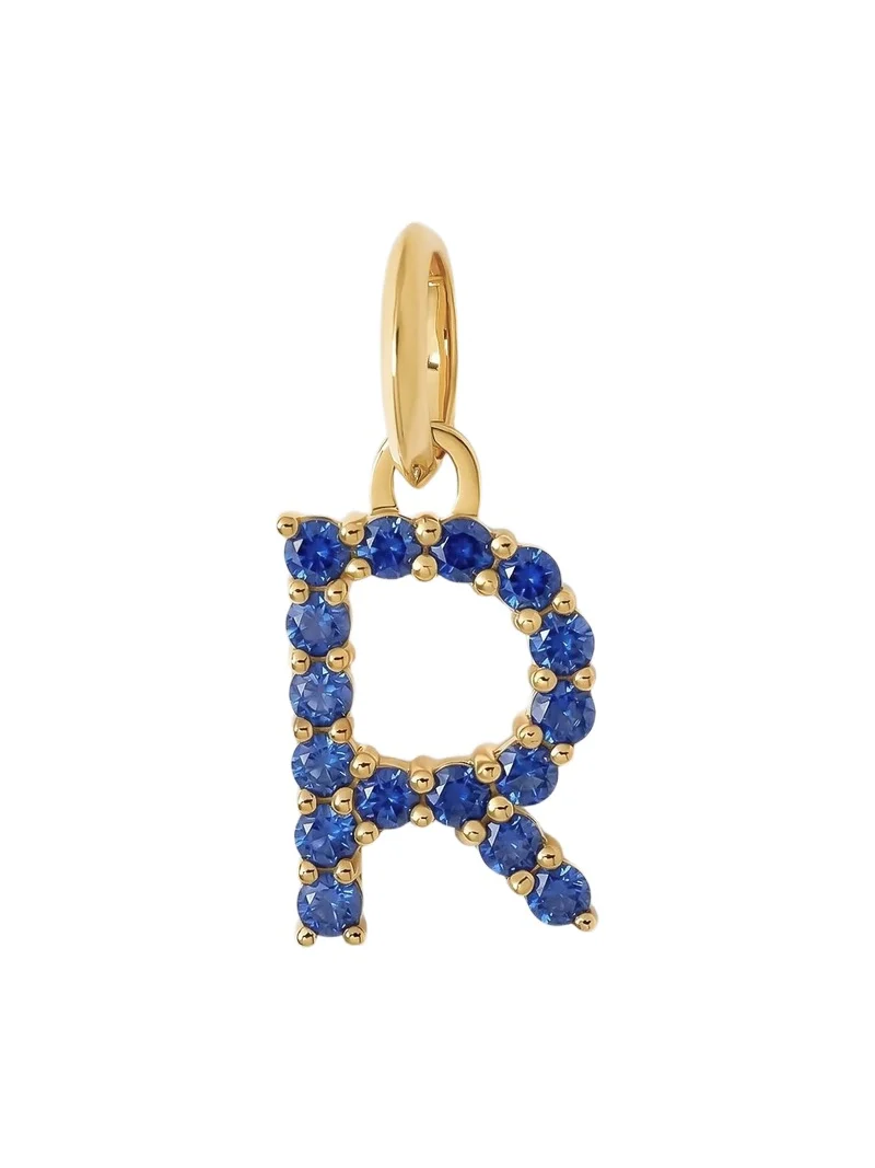 Jennifer Fisher Medium Floating Sapphire Minimal Block Letter 18K Yellow Gold / R