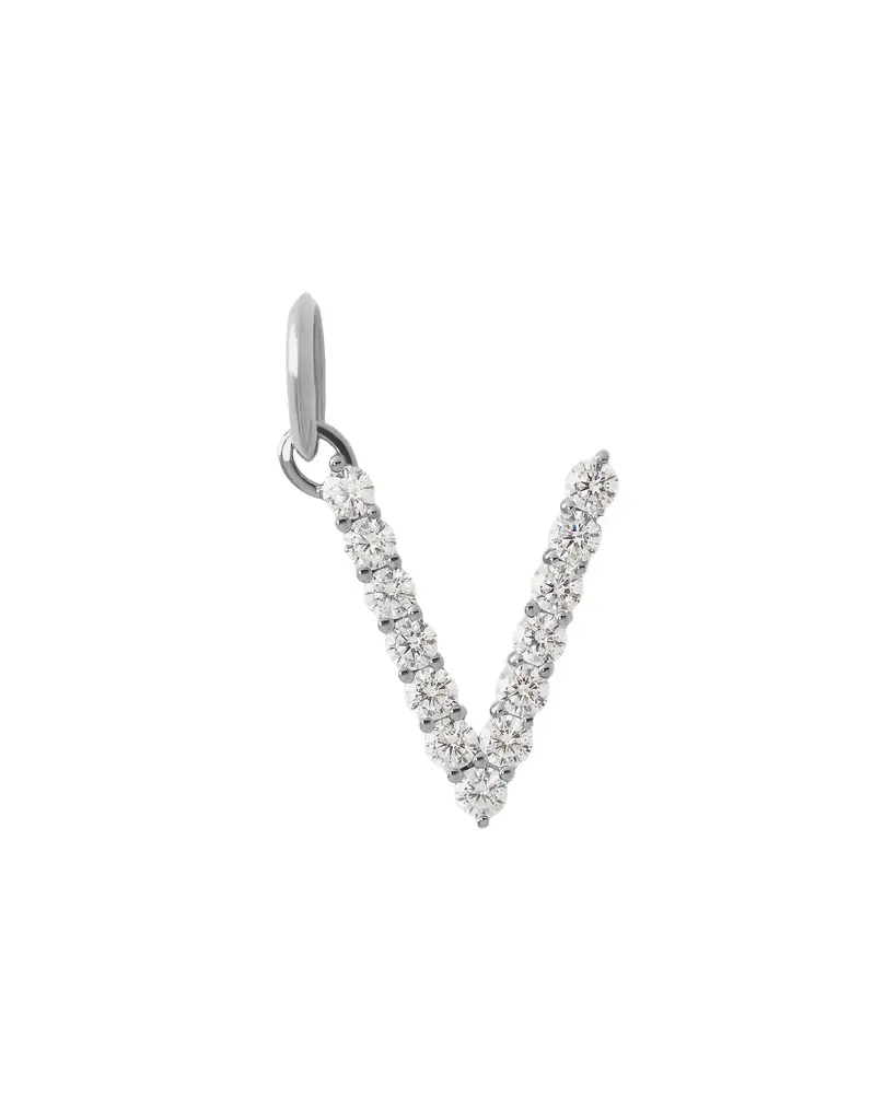 Jennifer Fisher Jennifer Fisher Large Floating Diamond Minimal Block Letter V / 18K