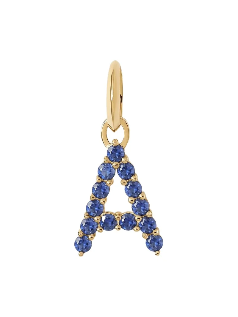 Jennifer Fisher Medium Floating Sapphire Minimal Block Letter 18K Yellow Gold / A