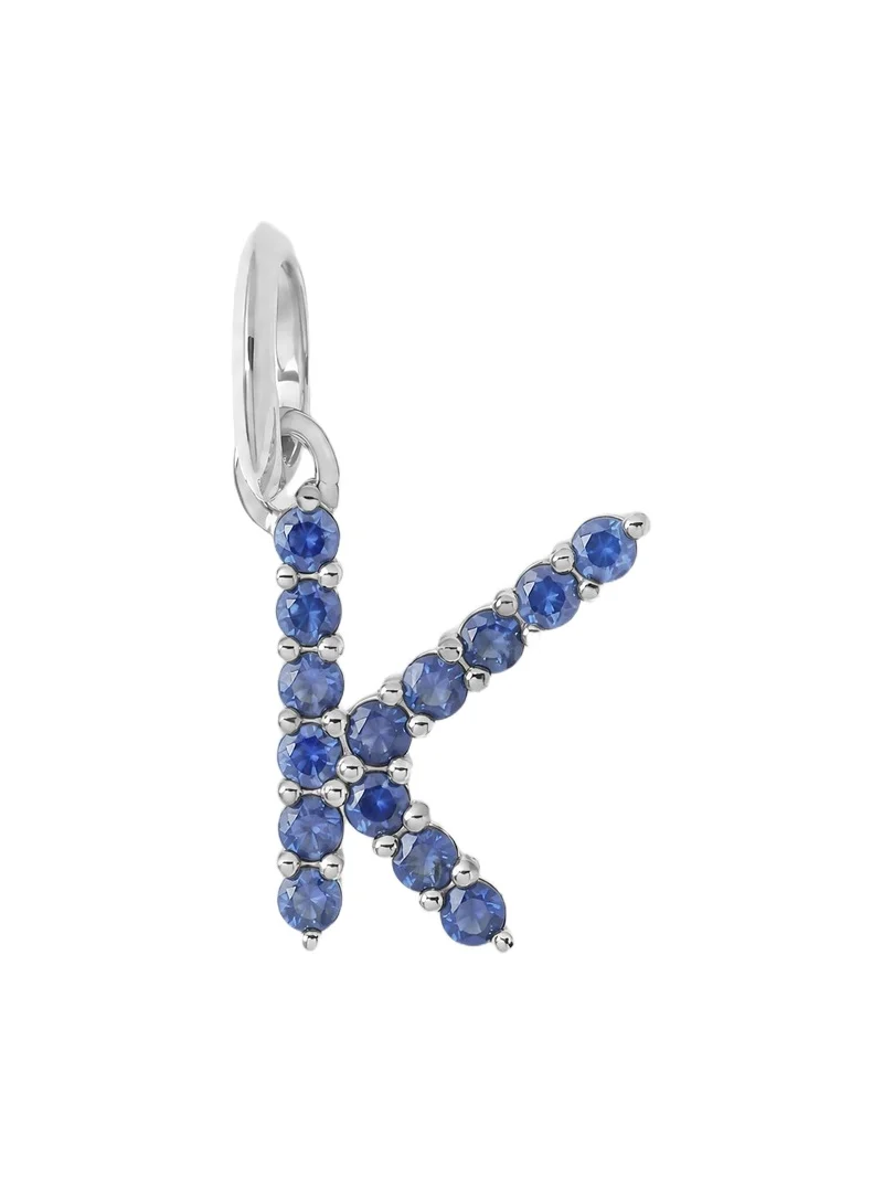Jennifer Fisher Medium Floating Sapphire Minimal Block Letter 18K White Gold / K