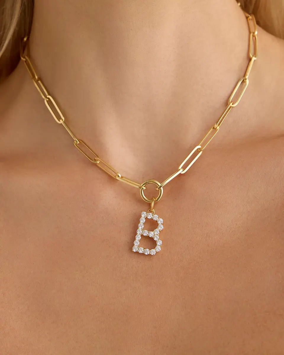 Jennifer Fisher Jennifer Fisher Large Floating Diamond Minimal Block Letter K / 18K | Thumbnail 2 Jennifer Fisher Jennifer Fisher Large Floating Diamond Minimal Block Letter K / 18K | Thumbnail 2