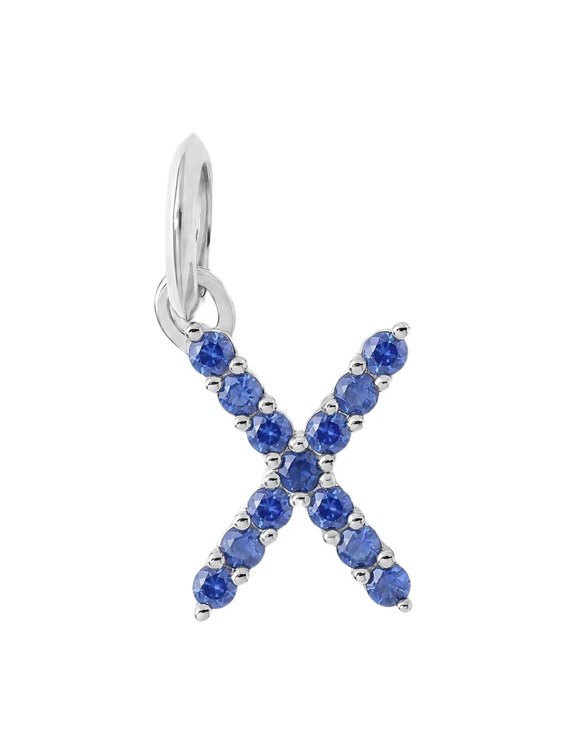 Jennifer Fisher Jennifer Fisher Medium Floating Sapphire Minimal Block Letter 18K White Gold / X