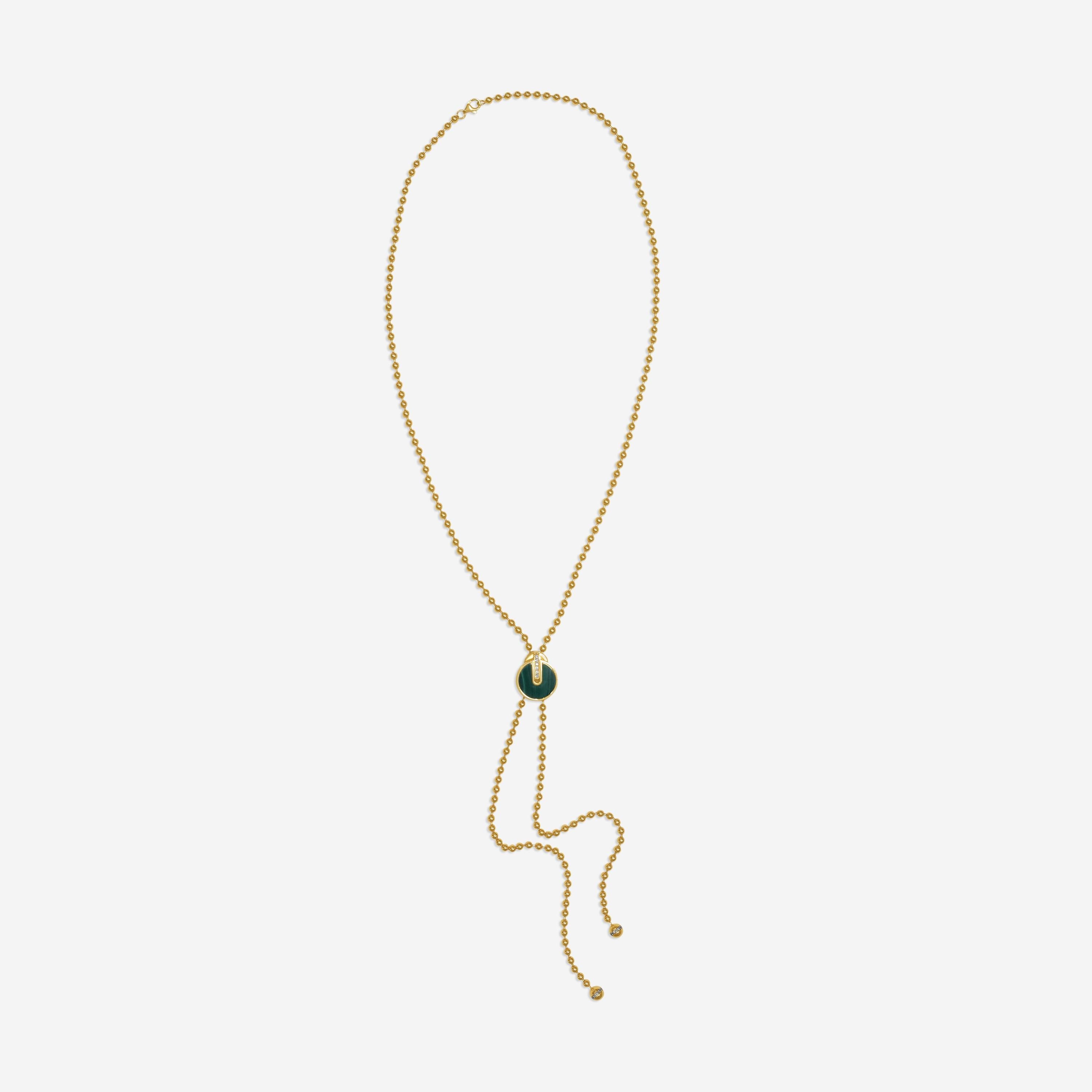 Roberto Coin Roberto Coin Black Jade 18K Rose Gold Diamond Lariat Necklace by The Solist