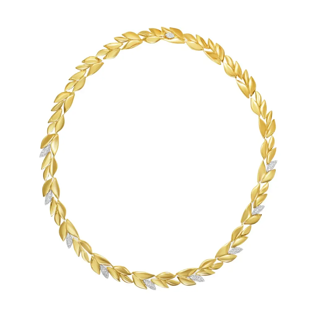 Roberto Coin Roberto Coin Petals 18K Yellow & White Gold Diamond Choker Necklace by The Solist
