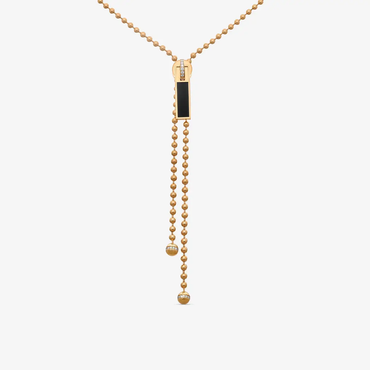 Roberto Coin Roberto Coin Princess 18K Rose Gold Diamond & Black Jade Tassel Necklace by The Solist | Thumbnail 2