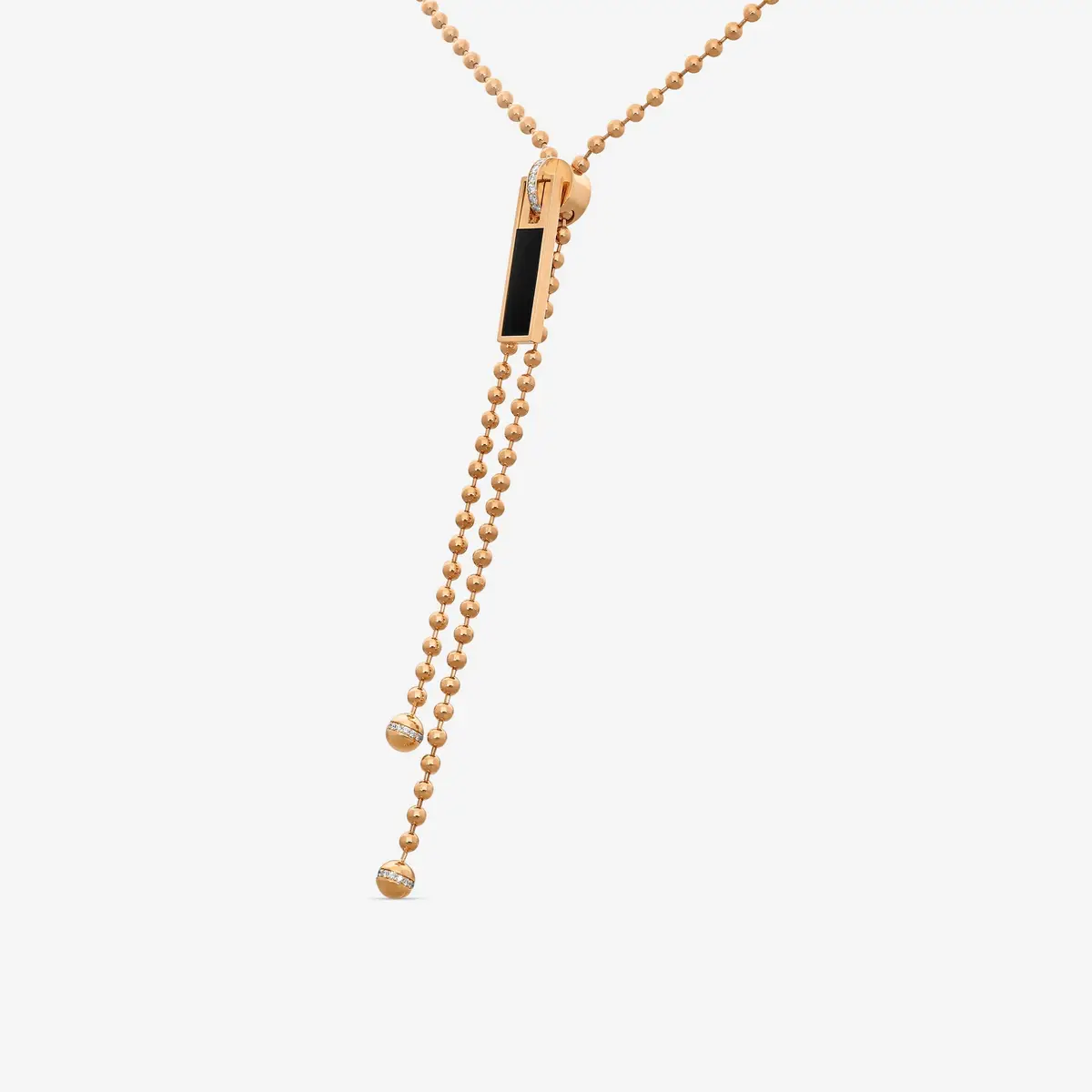 Roberto Coin Roberto Coin Princess 18K Rose Gold Diamond & Black Jade Tassel Necklace by The Solist | Thumbnail 3
