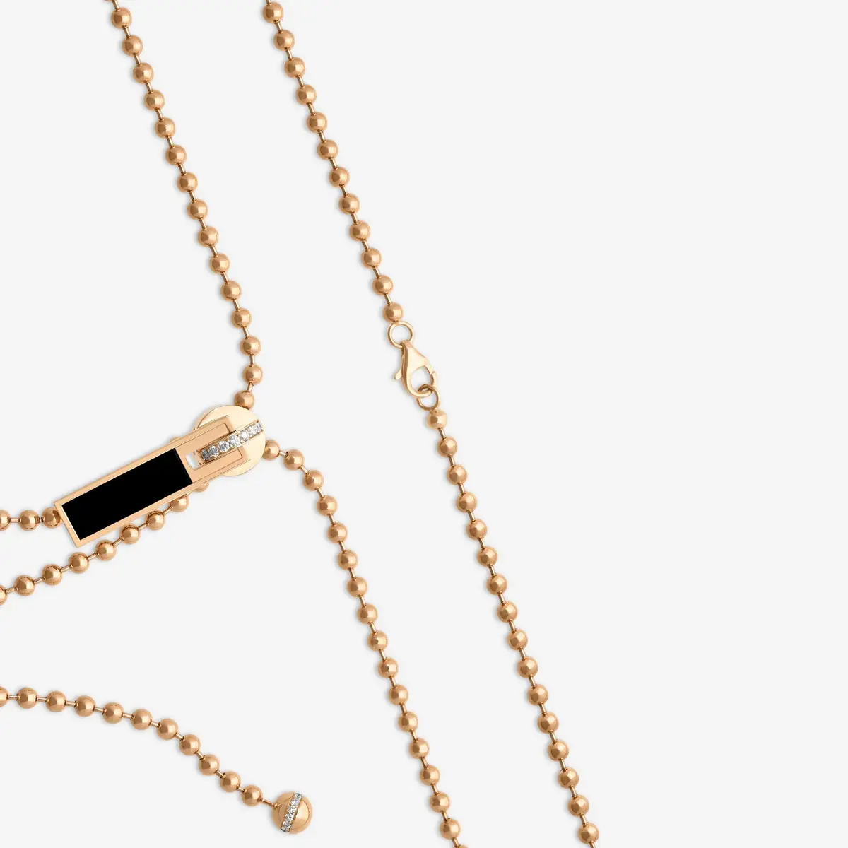 Roberto Coin Roberto Coin Princess 18K Rose Gold Diamond & Black Jade Tassel Necklace by The Solist | Thumbnail 4