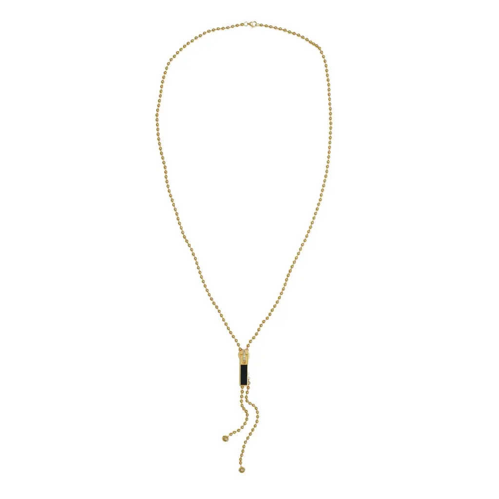 Roberto Coin Roberto Coin Princess 18K Rose Gold Diamond & Black Jade Tassel Necklace by The Solist