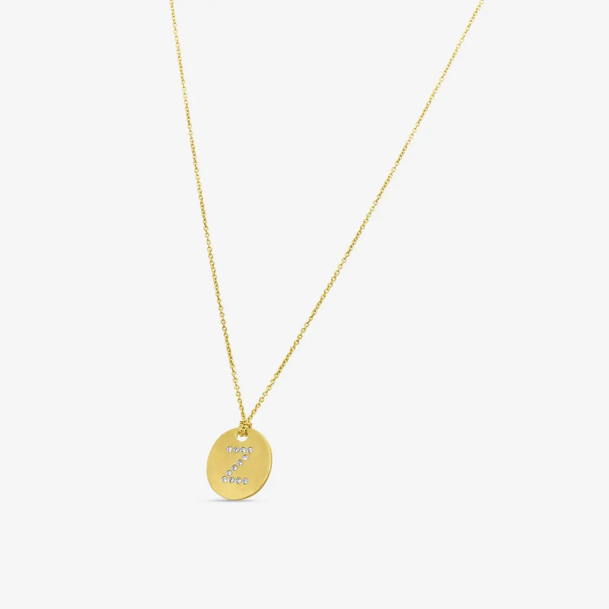 Roberto Coin Roberto Coin Tiny Treasures "Z" 18K Yellow Gold Diamond Circle Necklace by The Solist | Thumbnail 2