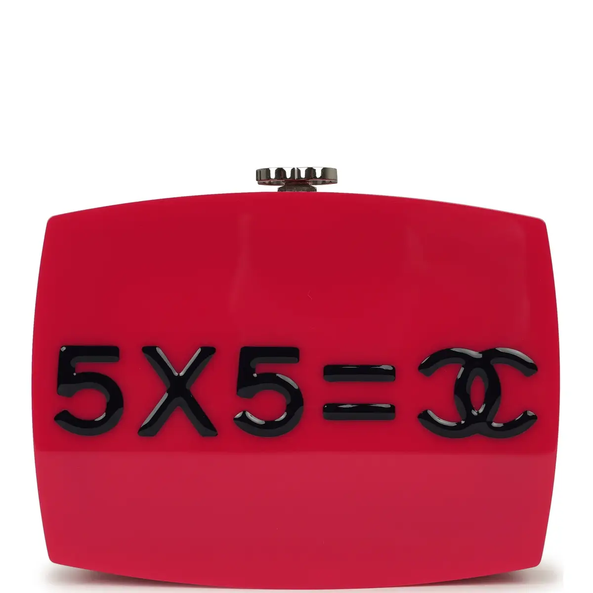 Chanel Chanel "Je Ne Suis Pas En Solde" Minaudiere Clutch with Chain Fuchsia, Navy Blue Plexiglass, Resin Silver Hardware | Thumbnail 4 Chanel Chanel "Je Ne Suis Pas En Solde" Minaudiere Clutch with Chain Fuchsia, Navy Blue Plexiglass, Resin Silver Hardware | Thumbnail 4