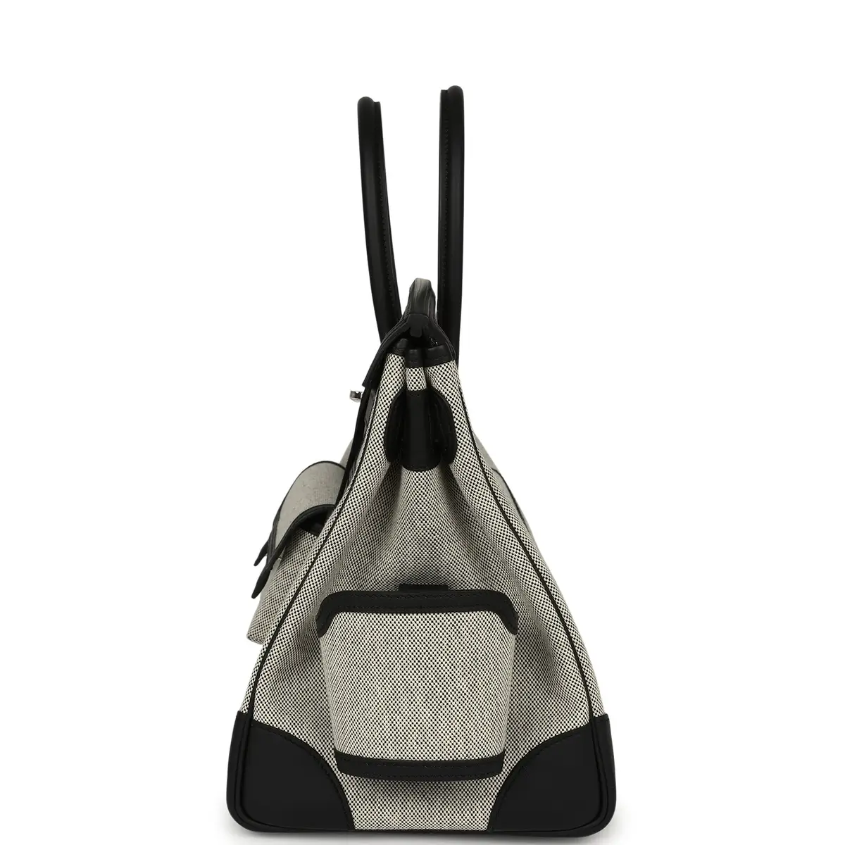 HERMÈS Hermes Birkin 35 Cargo Ecru-Black Swift and Toile H Canvas Palladium Hardware | Thumbnail 3 HERMÈS Hermes Birkin 35 Cargo Ecru-Black Swift and Toile H Canvas Palladium Hardware | Thumbnail 3