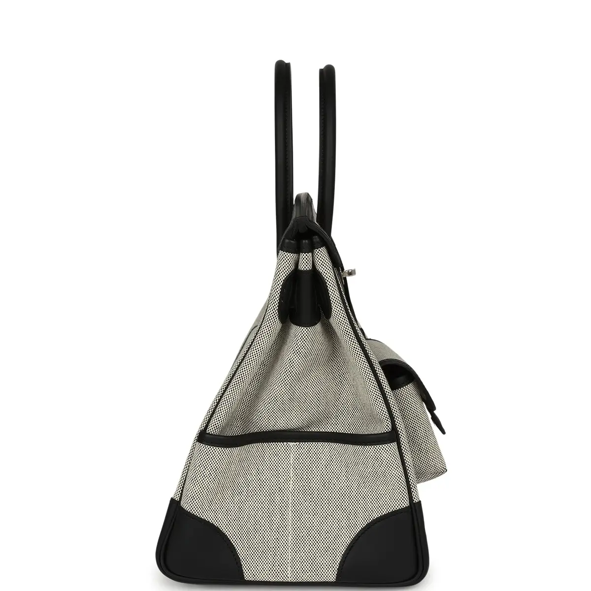 HERMÈS Hermes Birkin 35 Cargo Ecru-Black Swift and Toile H Canvas Palladium Hardware | Thumbnail 6 HERMÈS Hermes Birkin 35 Cargo Ecru-Black Swift and Toile H Canvas Palladium Hardware | Thumbnail 6