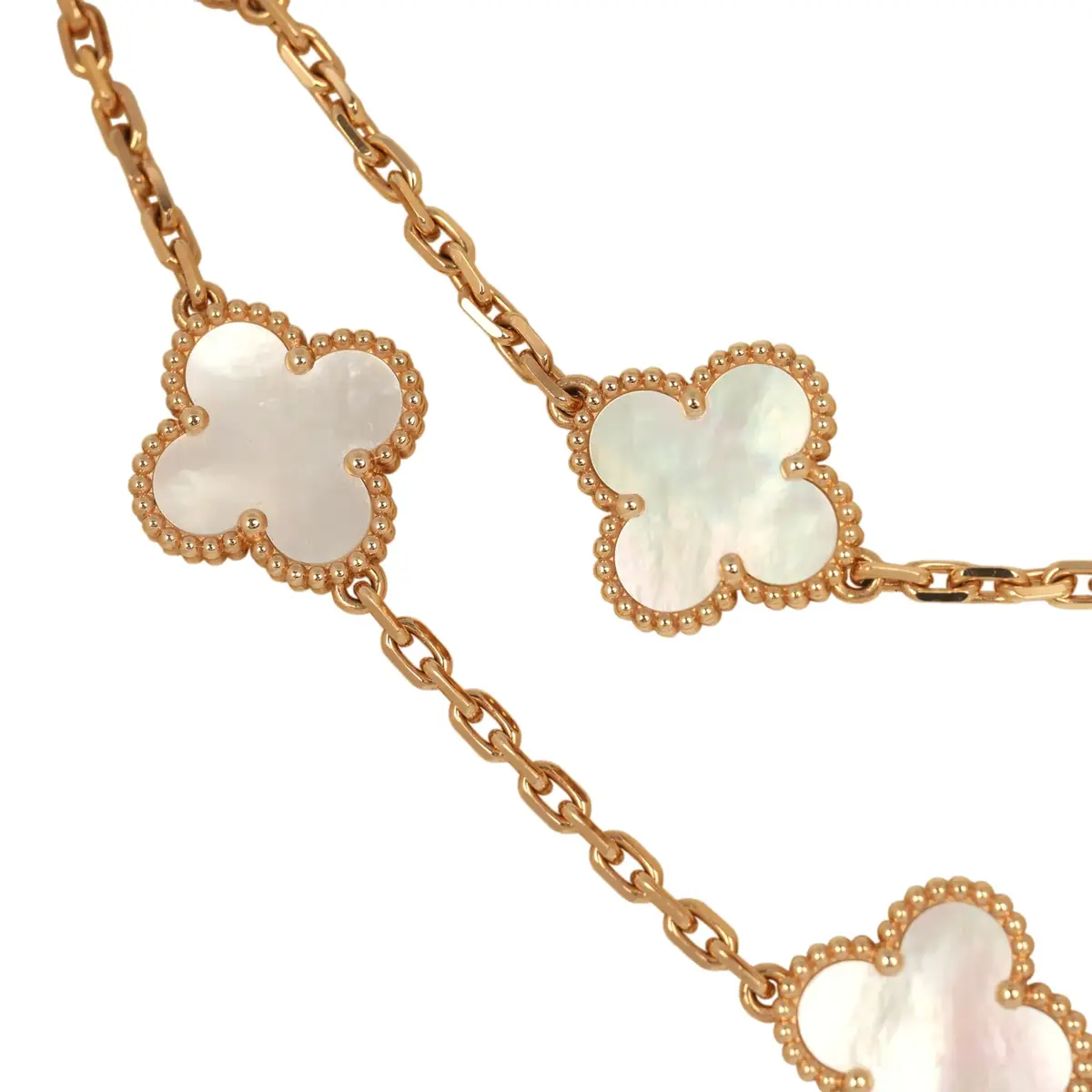 Van Cleef & Arpels Van Cleef & Arpels Vintage Alhambra 20 Motif Long Necklace White Mother of Pearl, 18K Yellow Gold | Thumbnail 3 Van Cleef & Arpels Van Cleef & Arpels Vintage Alhambra 20 Motif Long Necklace White Mother of Pearl, 18K Yellow Gold | Thumbnail 3