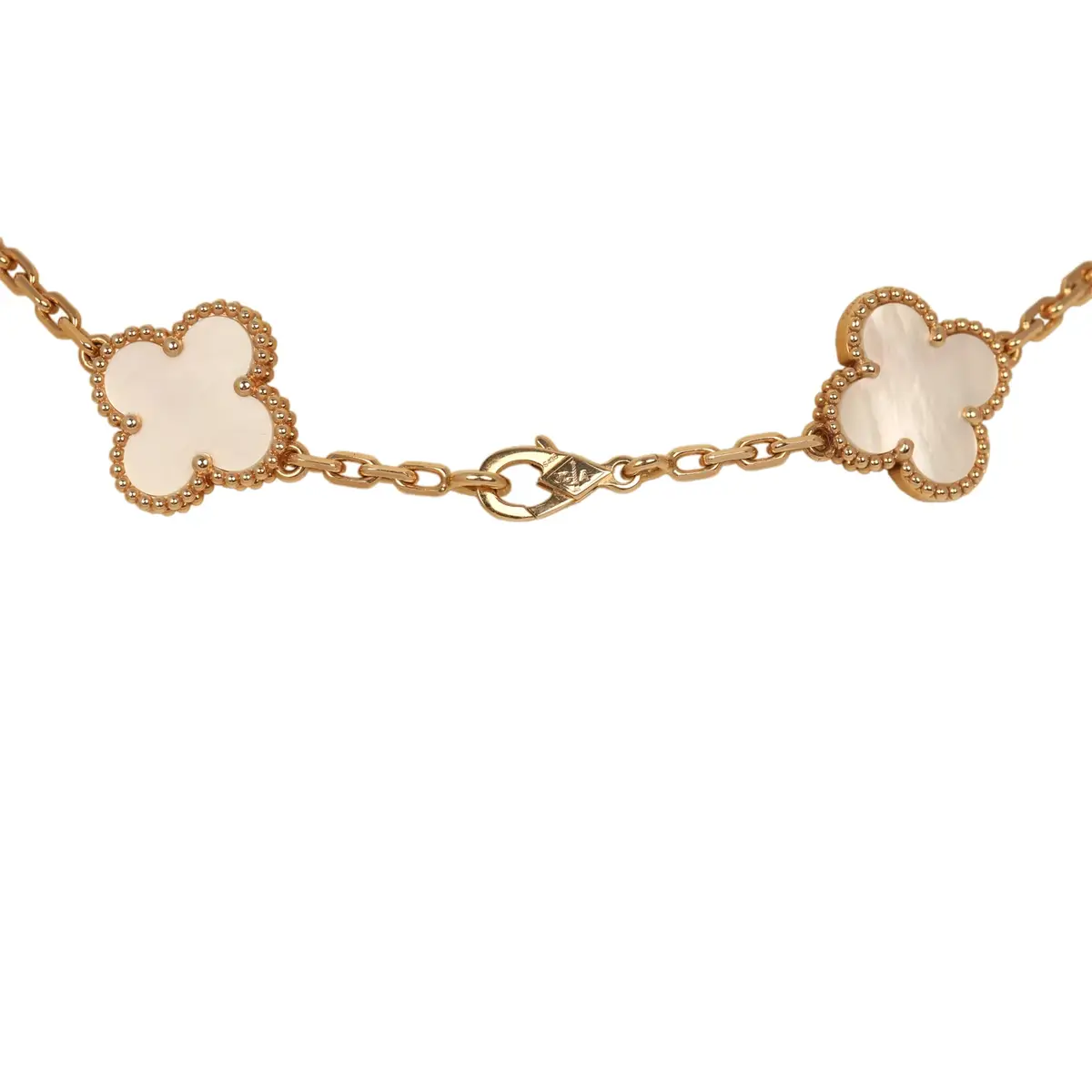 Van Cleef & Arpels Van Cleef & Arpels Vintage Alhambra 20 Motif Long Necklace White Mother of Pearl, 18K Yellow Gold | Thumbnail 5 Van Cleef & Arpels Van Cleef & Arpels Vintage Alhambra 20 Motif Long Necklace White Mother of Pearl, 18K Yellow Gold | Thumbnail 5