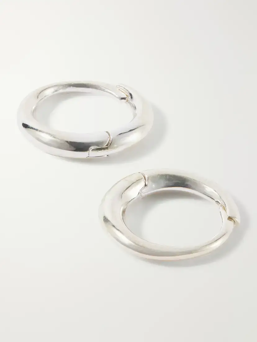 Sophie Buhai Medium Nouveau Sterling Silver Hoop Earrings | Thumbnail 3
