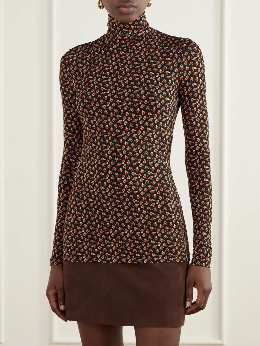 Rabanne Floral-print Stretch-jersey Turtleneck Top | Thumbnail 3 Rabanne Floral-print Stretch-jersey Turtleneck Top | Thumbnail 3