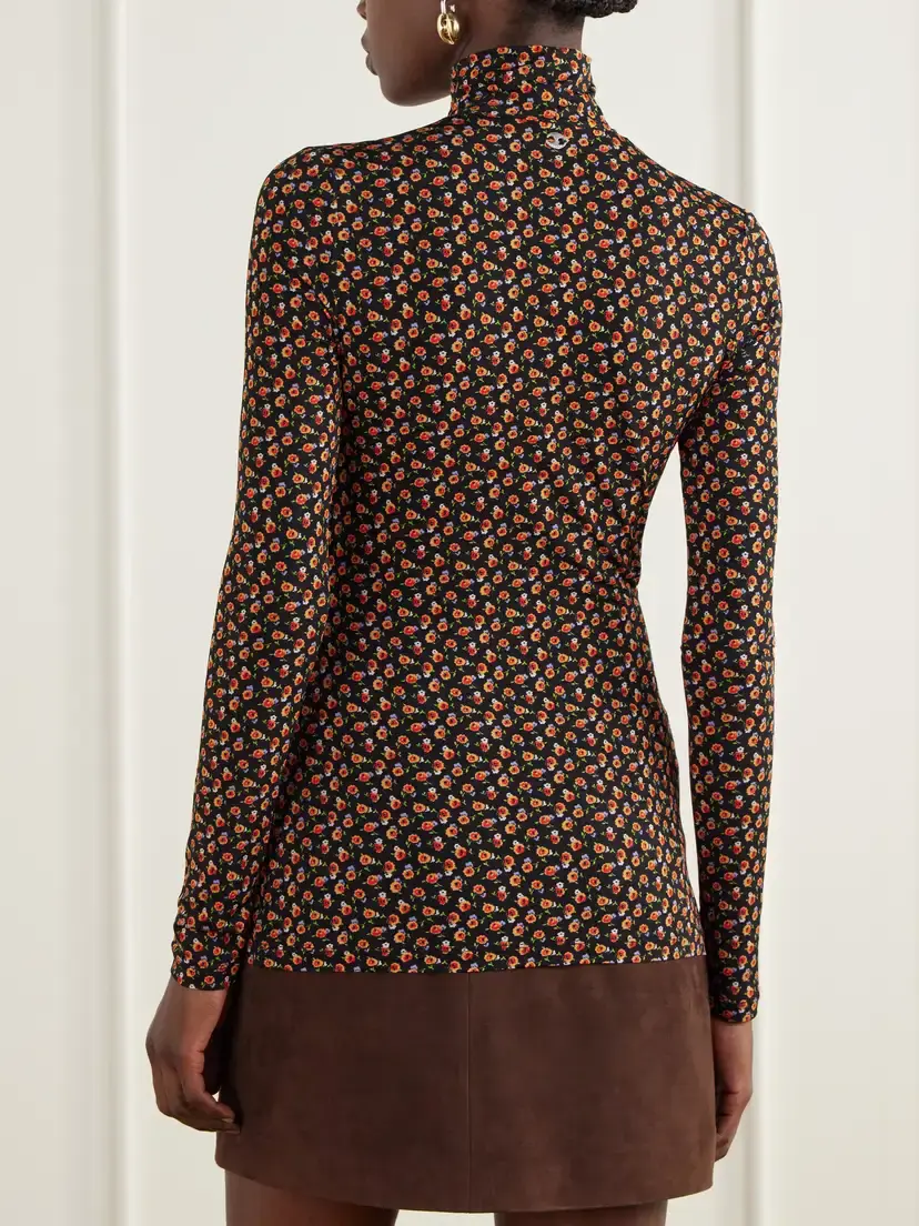 Rabanne Floral-print Stretch-jersey Turtleneck Top | Thumbnail 4 Rabanne Floral-print Stretch-jersey Turtleneck Top | Thumbnail 4