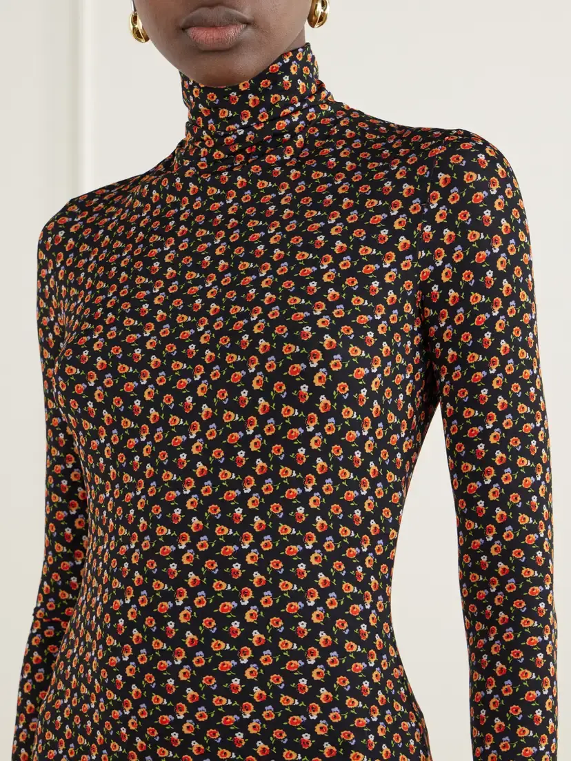 Rabanne Floral-print Stretch-jersey Turtleneck Top | Thumbnail 5 Rabanne Floral-print Stretch-jersey Turtleneck Top | Thumbnail 5