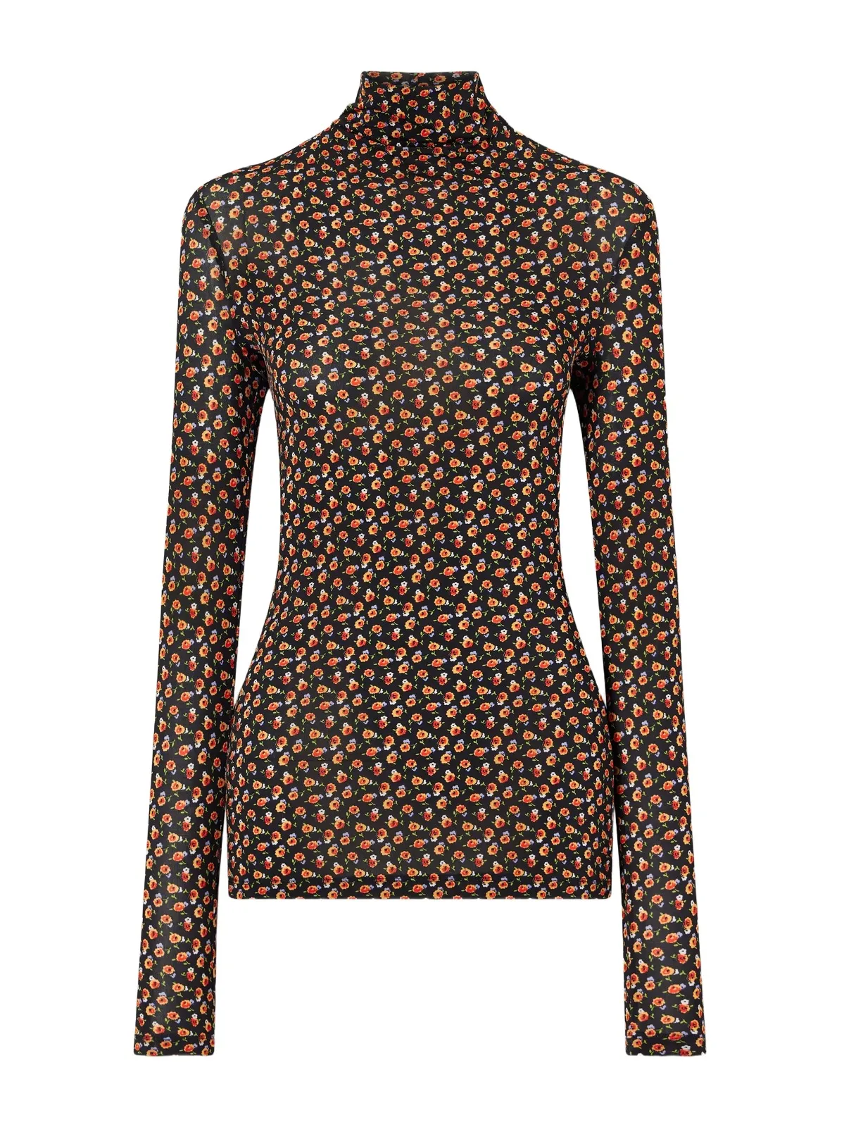 Floral-print Stretch-jersey Turtleneck Top Floral-print Stretch-jersey Turtleneck Top