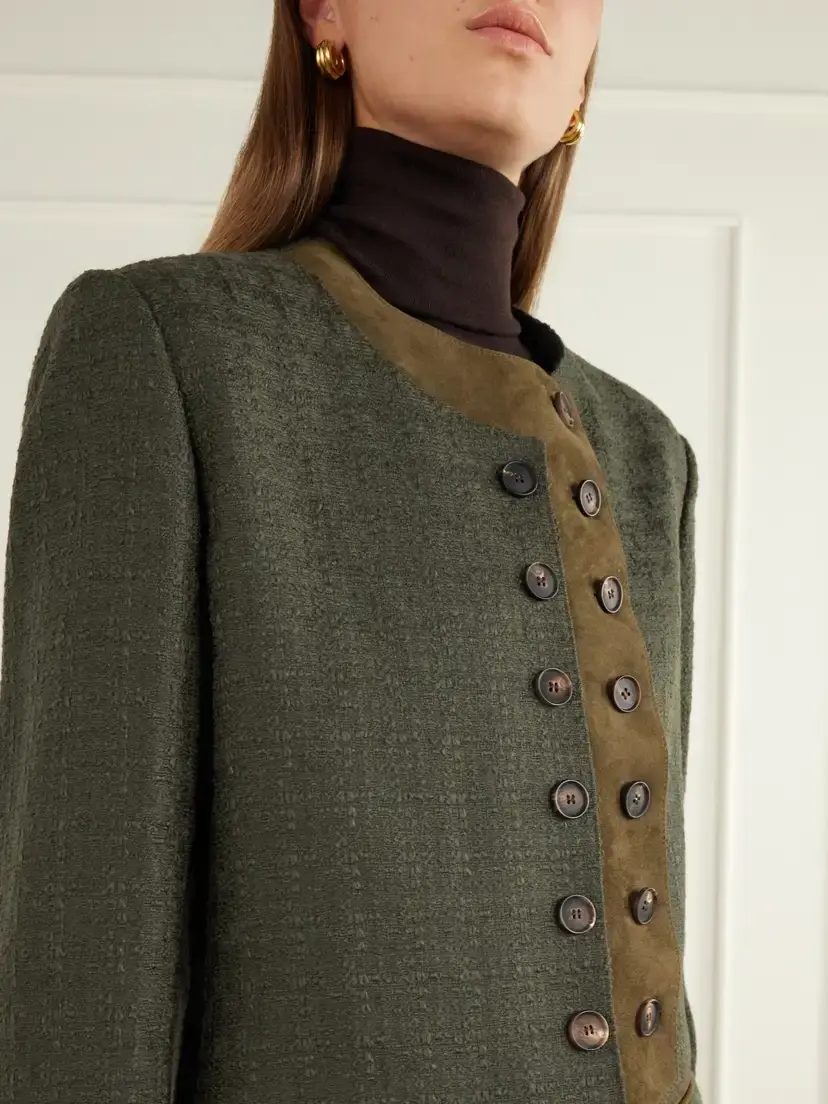 Giuliva Heritage The Lara Twill-trimmed Wool And Mohair-blend Bouclé Blazer | Thumbnail 4 Giuliva Heritage The Lara Twill-trimmed Wool And Mohair-blend Bouclé Blazer | Thumbnail 4
