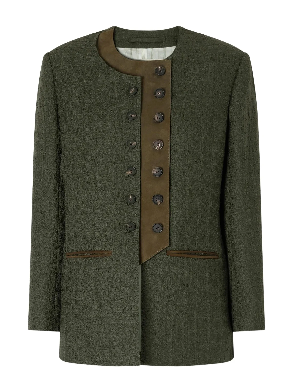 The Lara Twill-trimmed Wool And Mohair-blend Bouclé Blazer The Lara Twill-trimmed Wool And Mohair-blend Bouclé Blazer