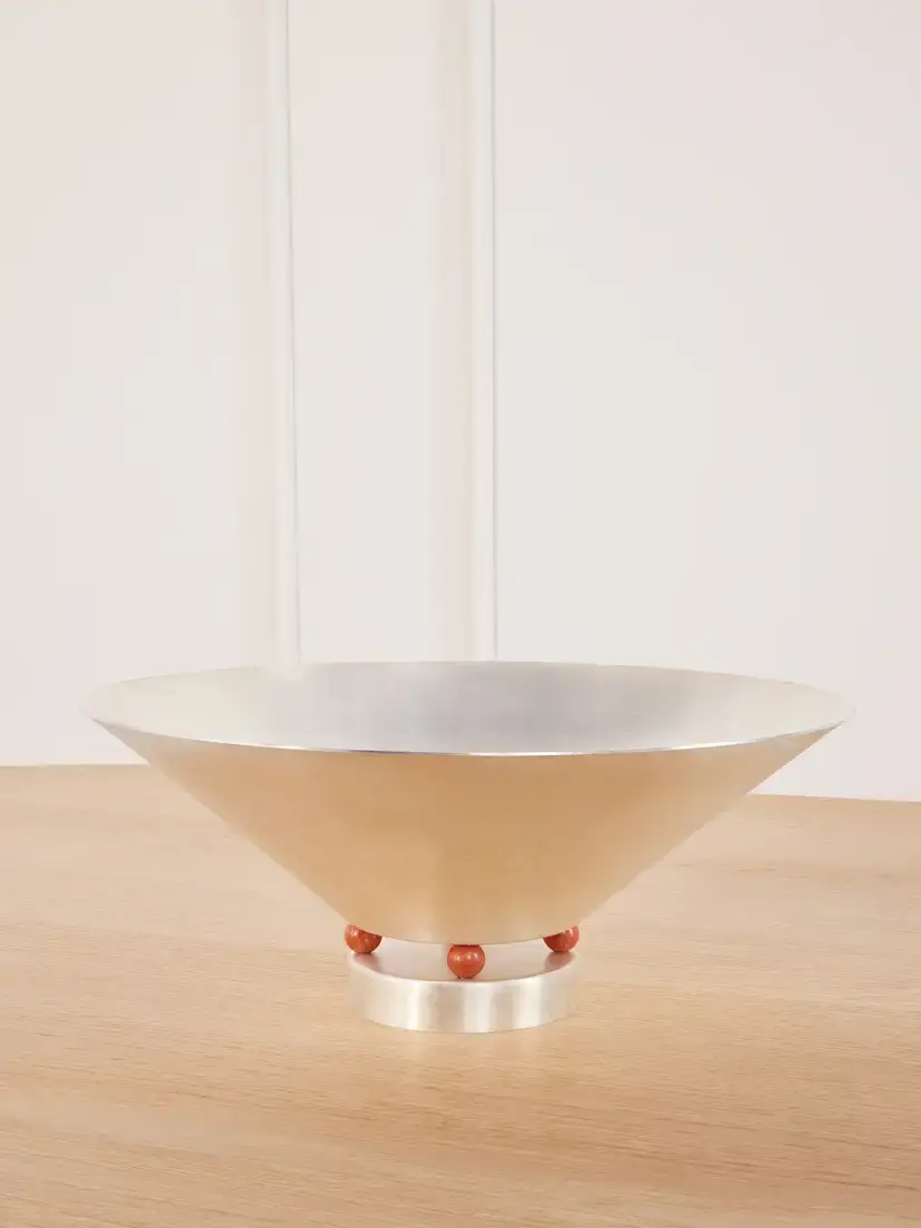 + Vesper Voyage Tysia Silver-plated And Red Jasper Bowl + Vesper Voyage Tysia Silver-plated And Red Jasper Bowl