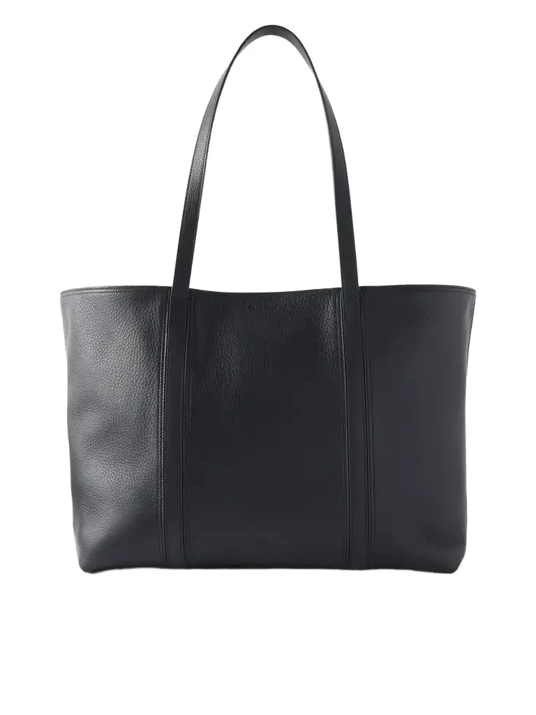 Jil Sander Foro Logo-embossed Textured-leather Tote