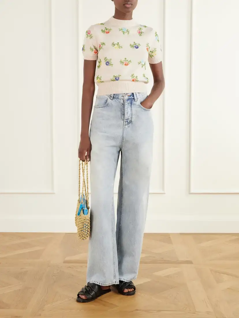 Rabanne Floral-embellished Merino Wool Sweater | Thumbnail 2 Rabanne Floral-embellished Merino Wool Sweater | Thumbnail 2
