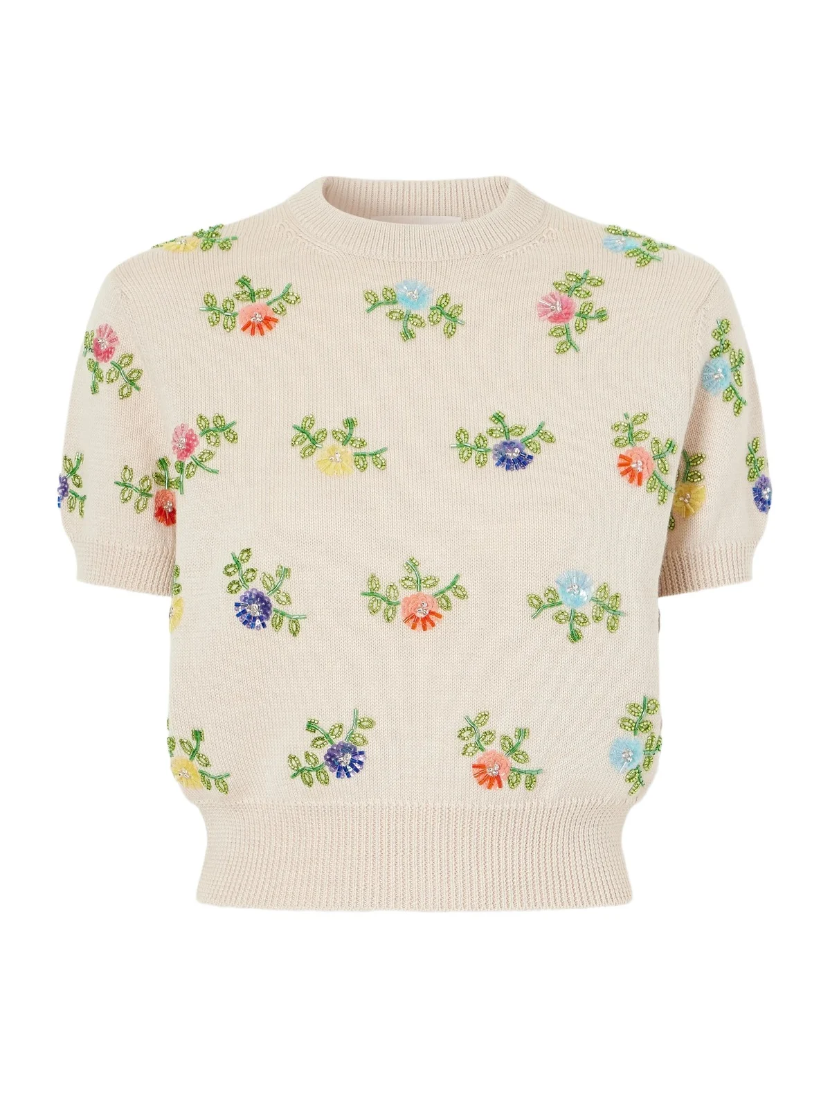 Floral-embellished Merino Wool Sweater Floral-embellished Merino Wool Sweater