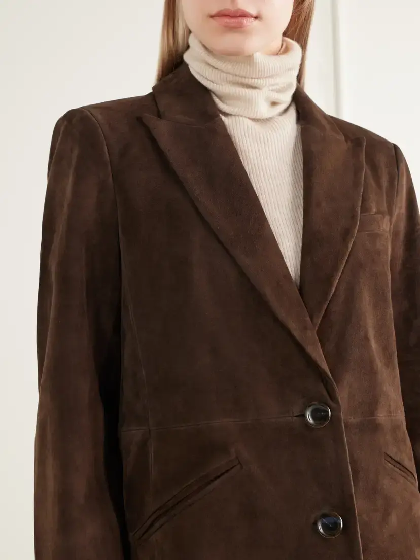 Veronica Beard Maci Dickey Paneled Suede Blazer | Thumbnail 4 Veronica Beard Maci Dickey Paneled Suede Blazer | Thumbnail 4