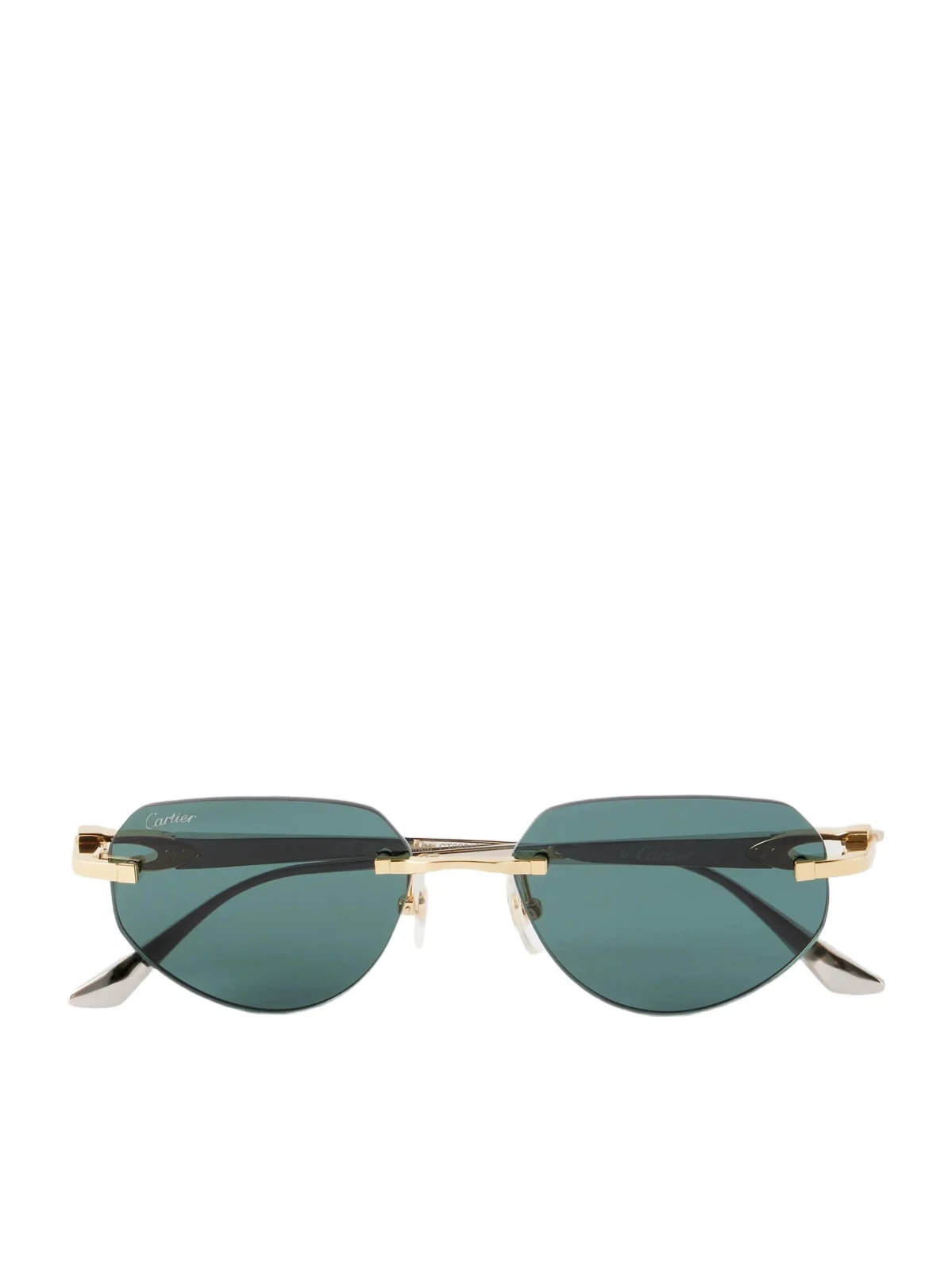 Cartier Eyewear Motifs De Cartier Rimless Oval-frame Gold And Silver-tone Metal Sunglasses