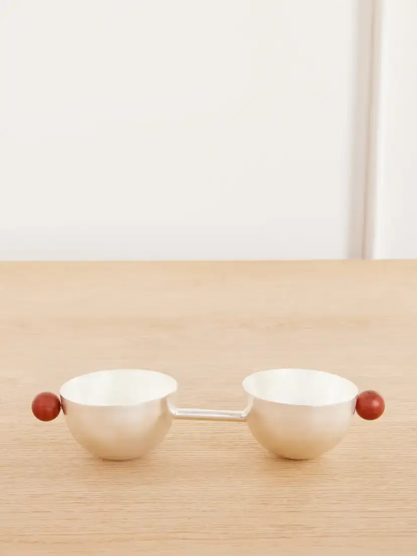 Double Aperitivo Silver-plated And Stone Bowls Double Aperitivo Silver-plated And Stone Bowls
