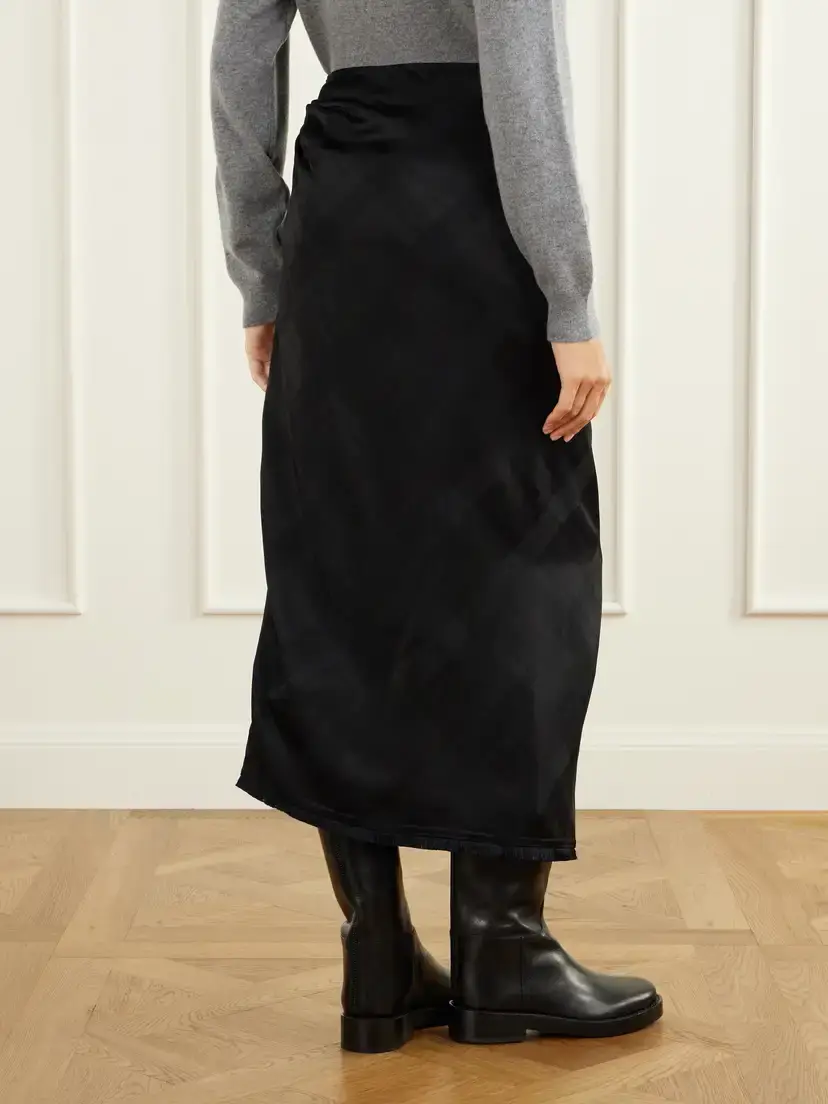RÙADH The Alee Checked Frayed Asymmetric Satin Maxi Skirt | Thumbnail 4 RÙADH The Alee Checked Frayed Asymmetric Satin Maxi Skirt | Thumbnail 4