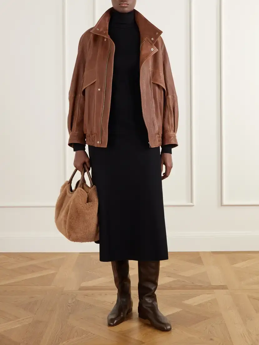 Max Mara Marine Leather-trimmed Camel-hair Tote | Thumbnail 3 Max Mara Marine Leather-trimmed Camel-hair Tote | Thumbnail 3