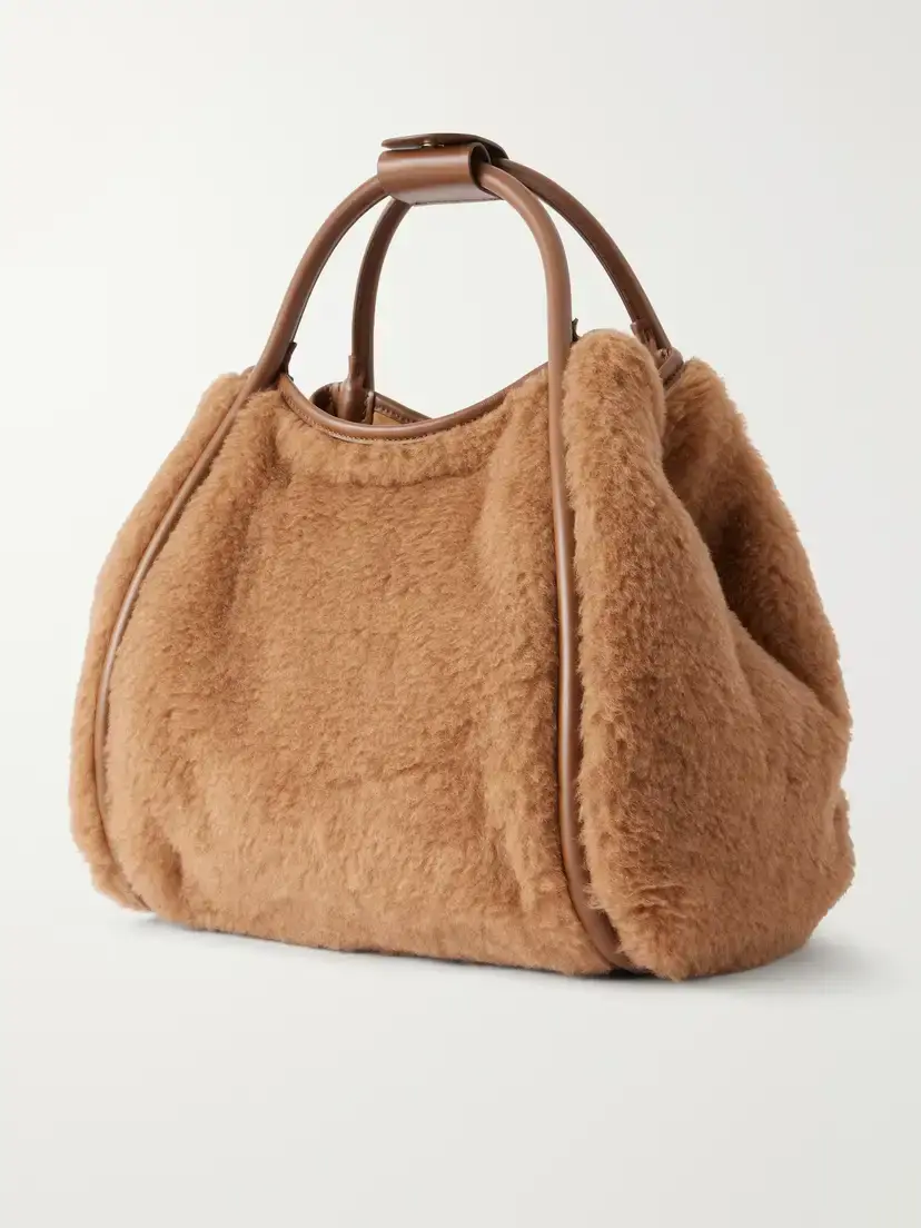 Max Mara Marine Leather-trimmed Camel-hair Tote | Thumbnail 4 Max Mara Marine Leather-trimmed Camel-hair Tote | Thumbnail 4