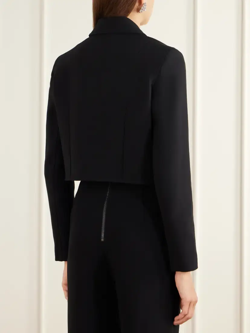 Emilia Wickstead Chapel Cropped Birdseye Suiting Jacket | Thumbnail 3 Emilia Wickstead Chapel Cropped Birdseye Suiting Jacket | Thumbnail 3
