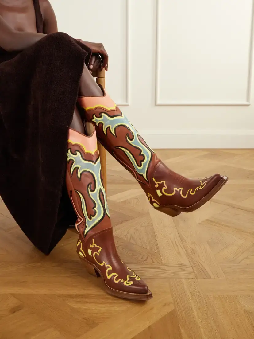 Gabriela Hearst Capitana Painted Leather Knee Boots | Thumbnail 2 Gabriela Hearst Capitana Painted Leather Knee Boots | Thumbnail 2