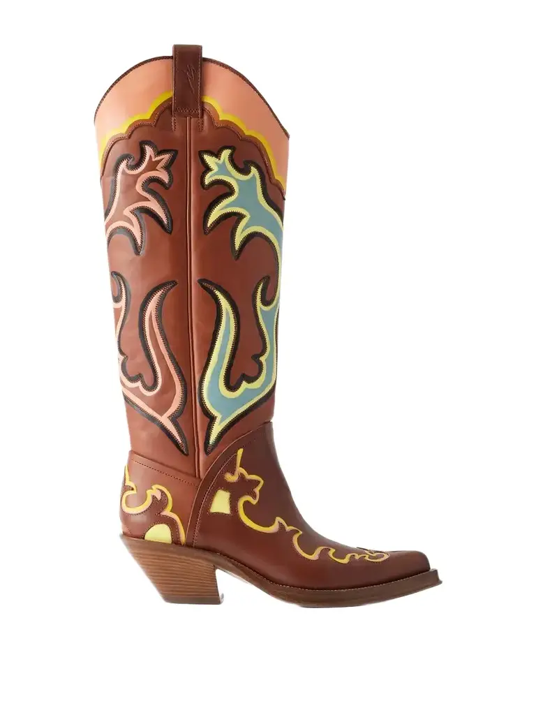 Capitana Painted Leather Knee Boots Capitana Painted Leather Knee Boots