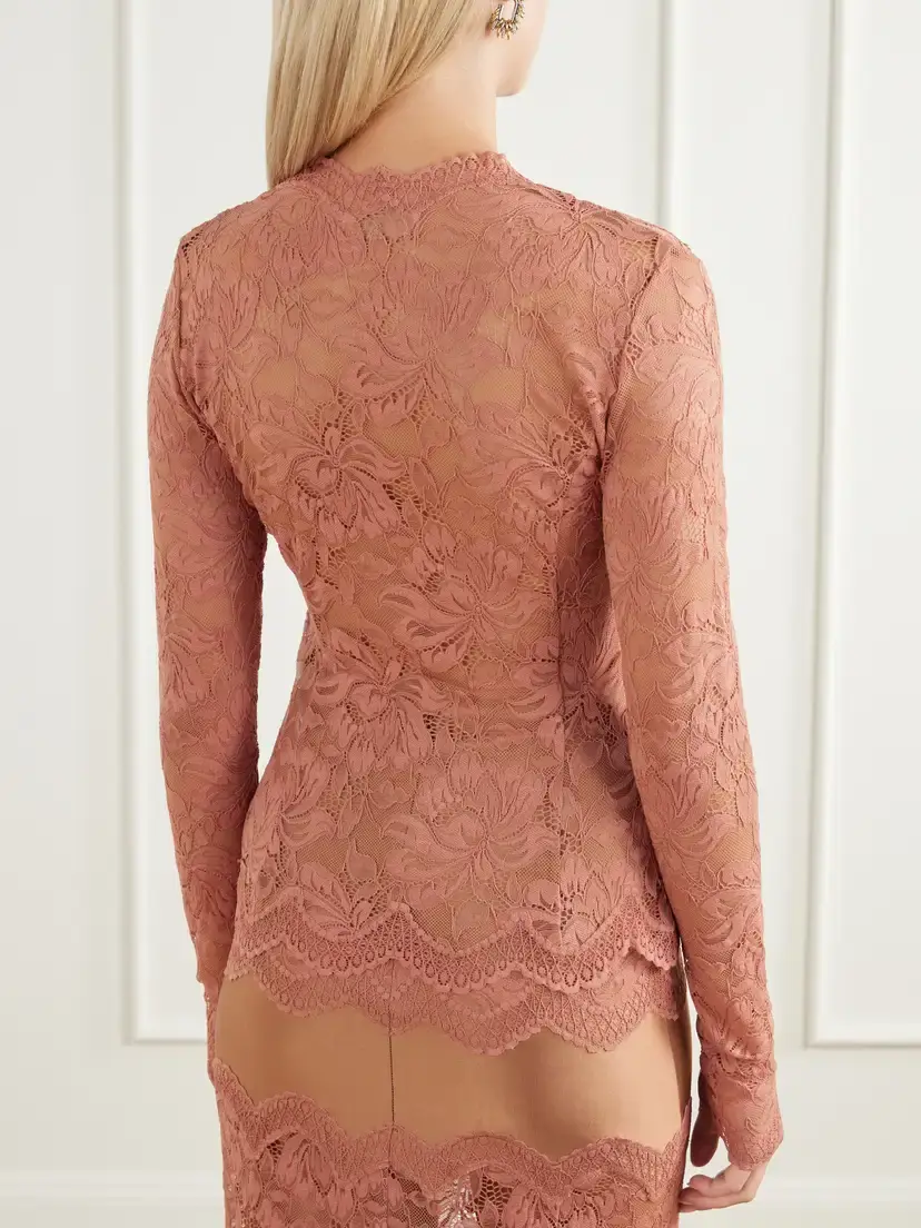 Rabanne Lace-trimmed Stretch-satin Blouse | Thumbnail 3