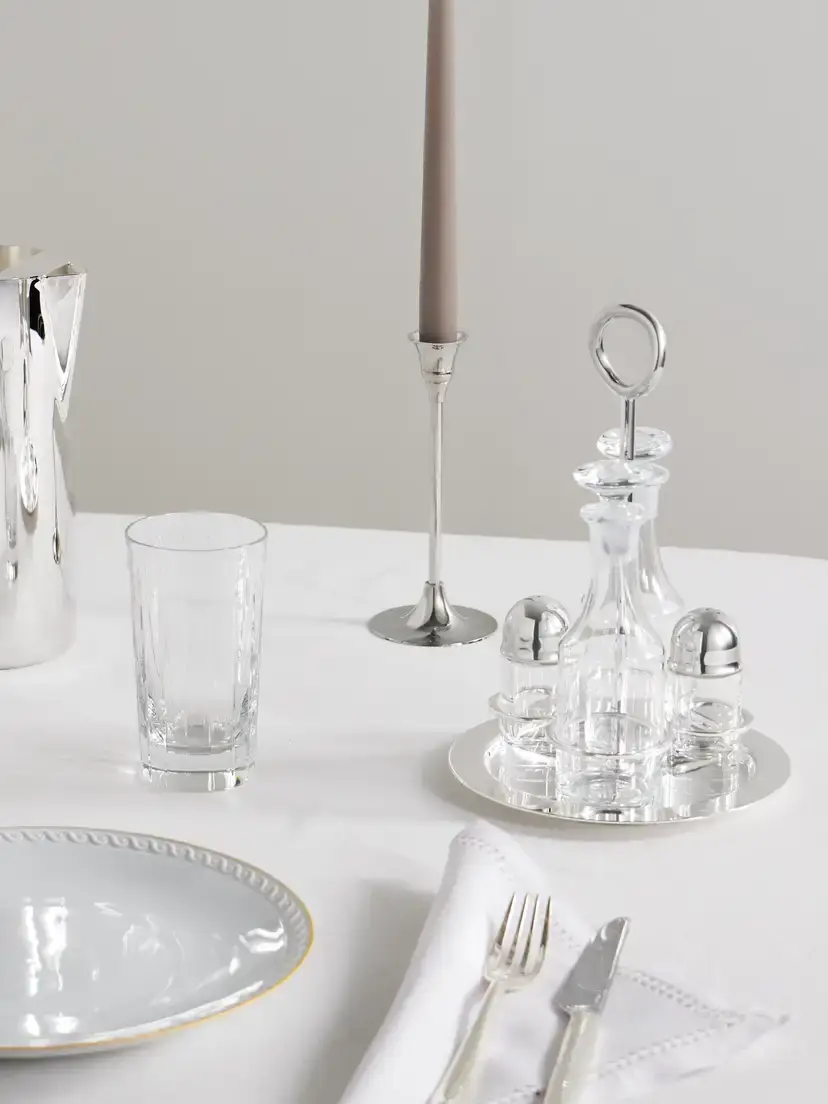 Christofle Vertigo Crystal And Silver-plated Condiment Set | Thumbnail 2