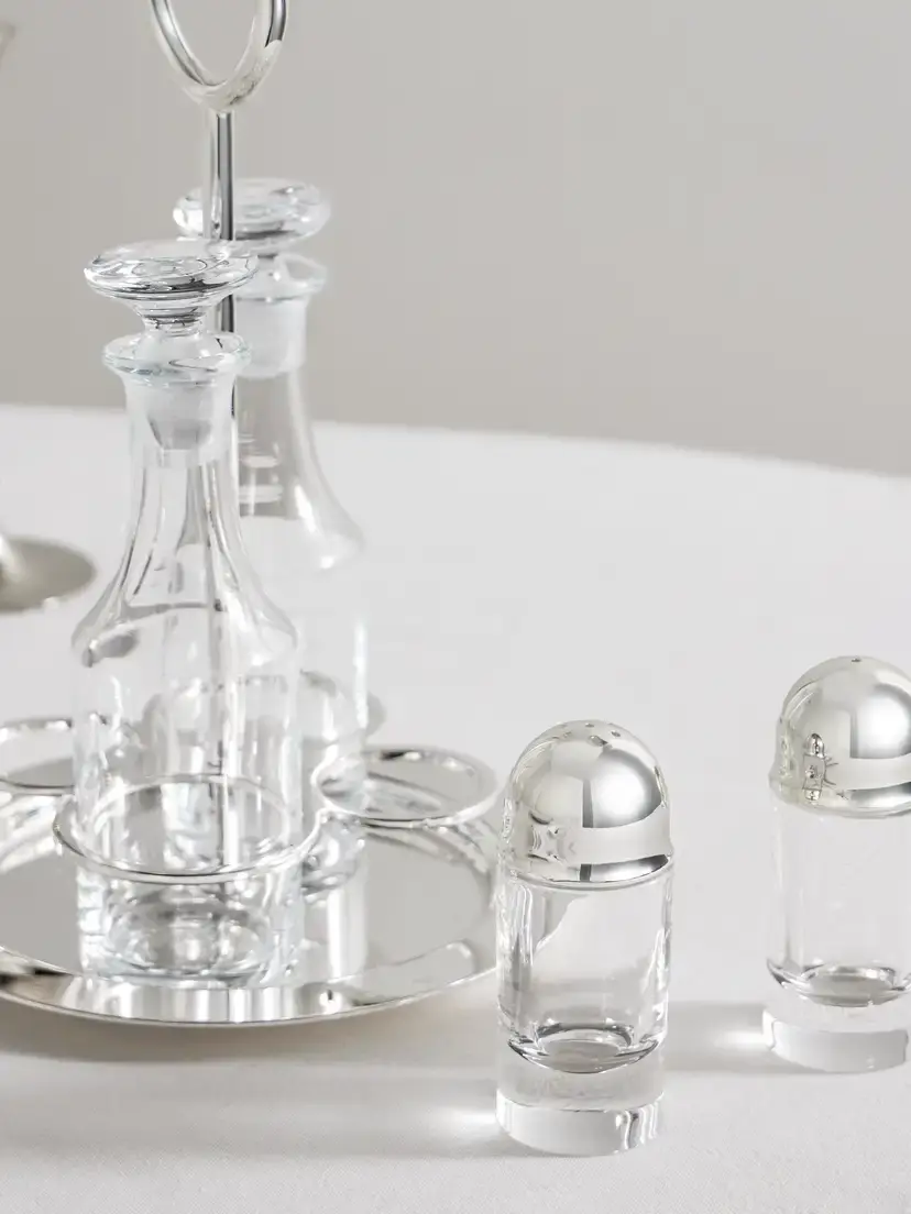 Christofle Vertigo Crystal And Silver-plated Condiment Set | Thumbnail 3