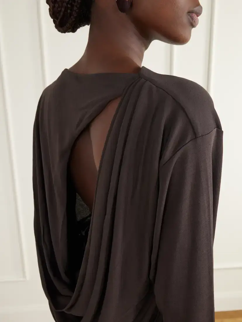 Jacquemus Mistral Open-back Draped Stretch-jersey Mini Dress | Thumbnail 4 Jacquemus Mistral Open-back Draped Stretch-jersey Mini Dress | Thumbnail 4
