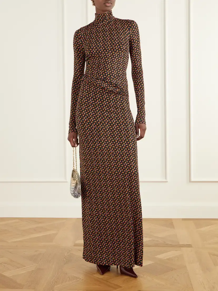 Rabanne Floral-jacquard Crepe Maxi Skirt | Thumbnail 2 Rabanne Floral-jacquard Crepe Maxi Skirt | Thumbnail 2