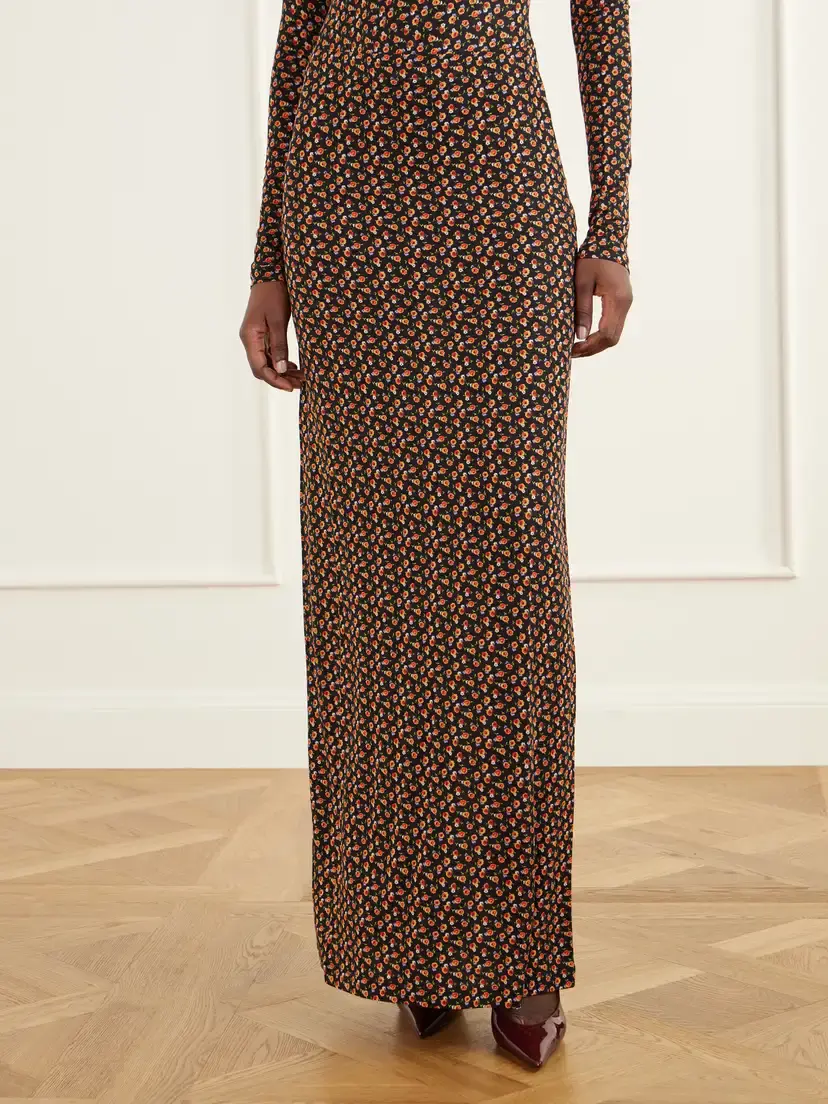 Rabanne Floral-jacquard Crepe Maxi Skirt | Thumbnail 3 Rabanne Floral-jacquard Crepe Maxi Skirt | Thumbnail 3