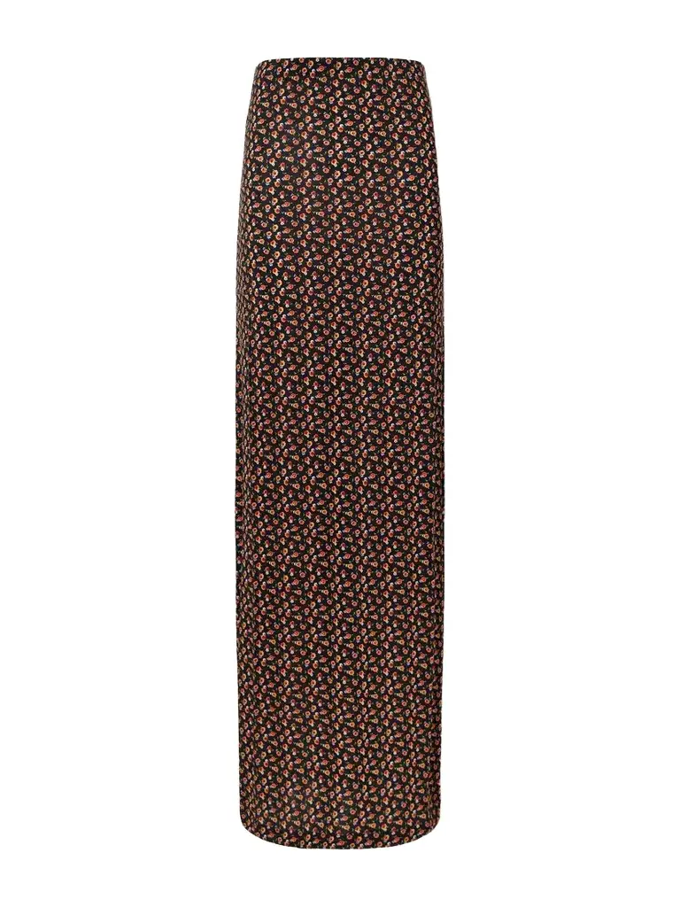 Rabanne Floral-jacquard Crepe Maxi Skirt