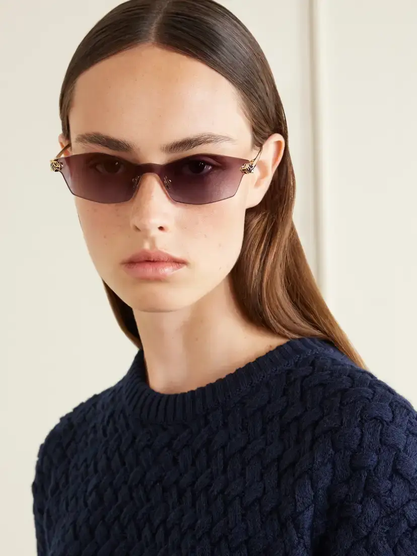 Cartier Eyewear Panthère De Cartier Rimless Gold-tone Metal Sunglasses | Thumbnail 2 Cartier Eyewear Panthère De Cartier Rimless Gold-tone Metal Sunglasses | Thumbnail 2