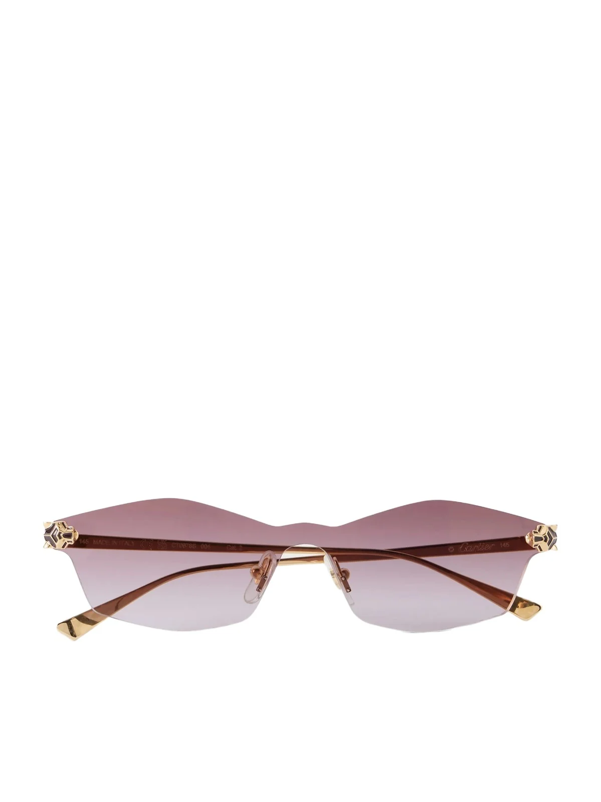 Cartier Eyewear Panthère De Cartier Rimless Gold-tone Metal Sunglasses