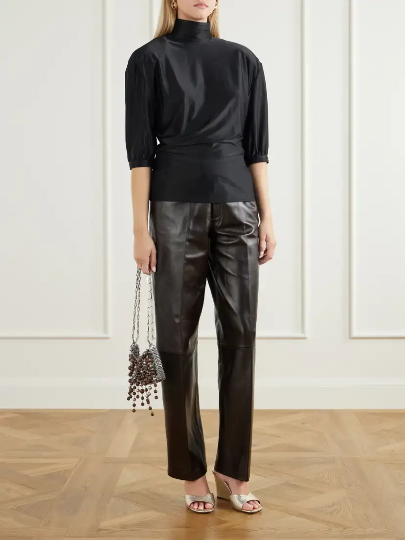 Rabanne Stretch-satin Turtleneck Blouse | Thumbnail 2